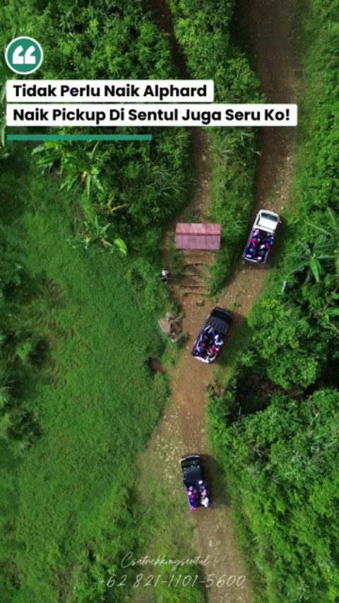 Salah satu Jalur untuk menuju titik paket Trekking yang kami sarankan menggunakan mobil Pickup seperti Paket Susur Sungai 3 Curug dan Paket Puncak Kuta...

Untuk paket yang lainnya opsional ya sahabat, bisa sewa pickup bisa juga tidak, karna masih dapat dijangkau oleh kendaraan pribadi sahabat🖐️

Tunggu apalagi segera hubungin Mimin⤵️
082111015600
www.trekkingsentulcsa.com

#csatrekkingsentul #sentulviral #sentulselatan #sentulbogor #curugsentul